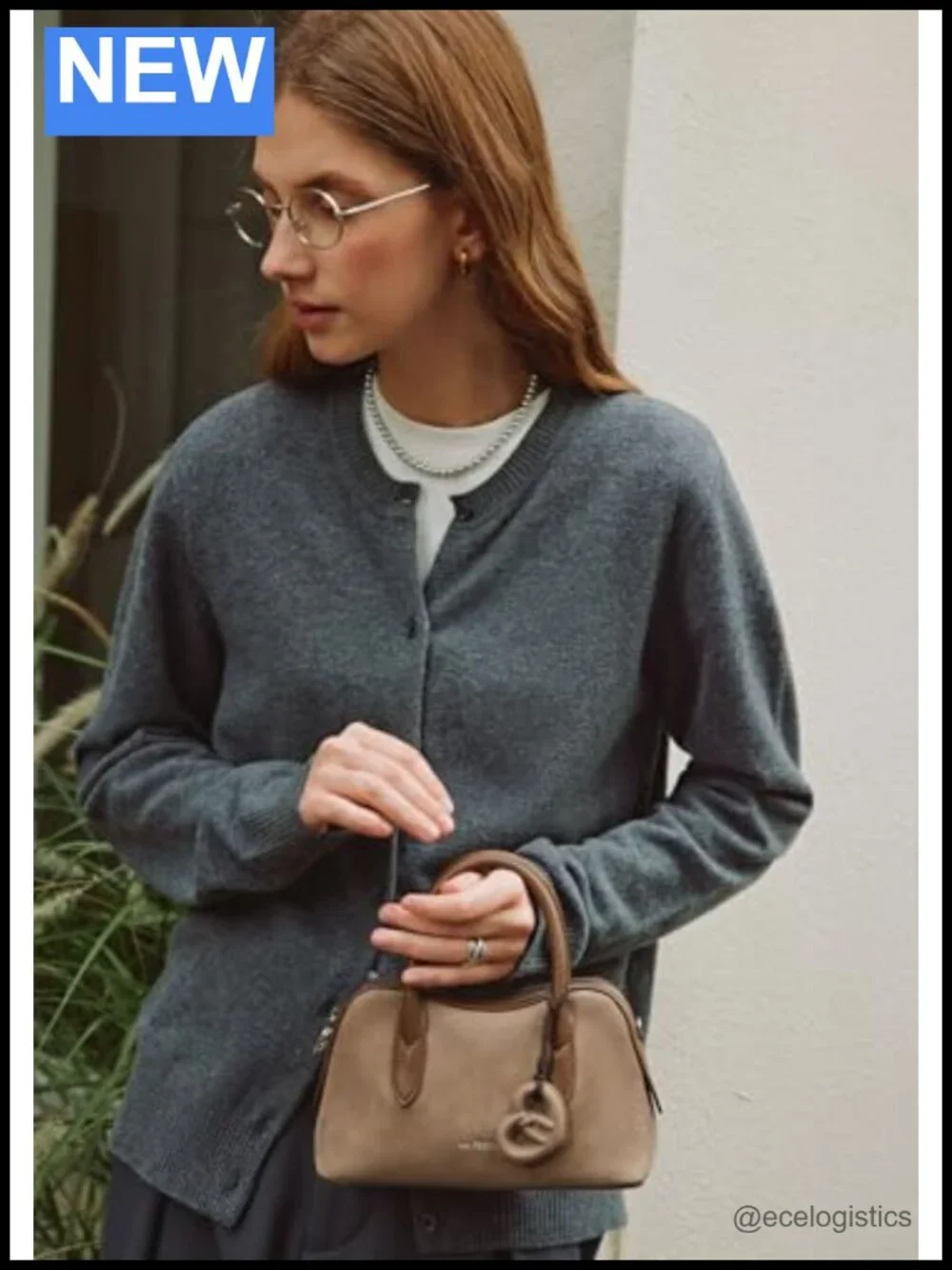 Genuine Leather Top Handle Mini Crossbody Bag Detachable Chain